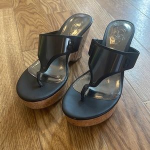 Fergie Wedge cork sandals size 8